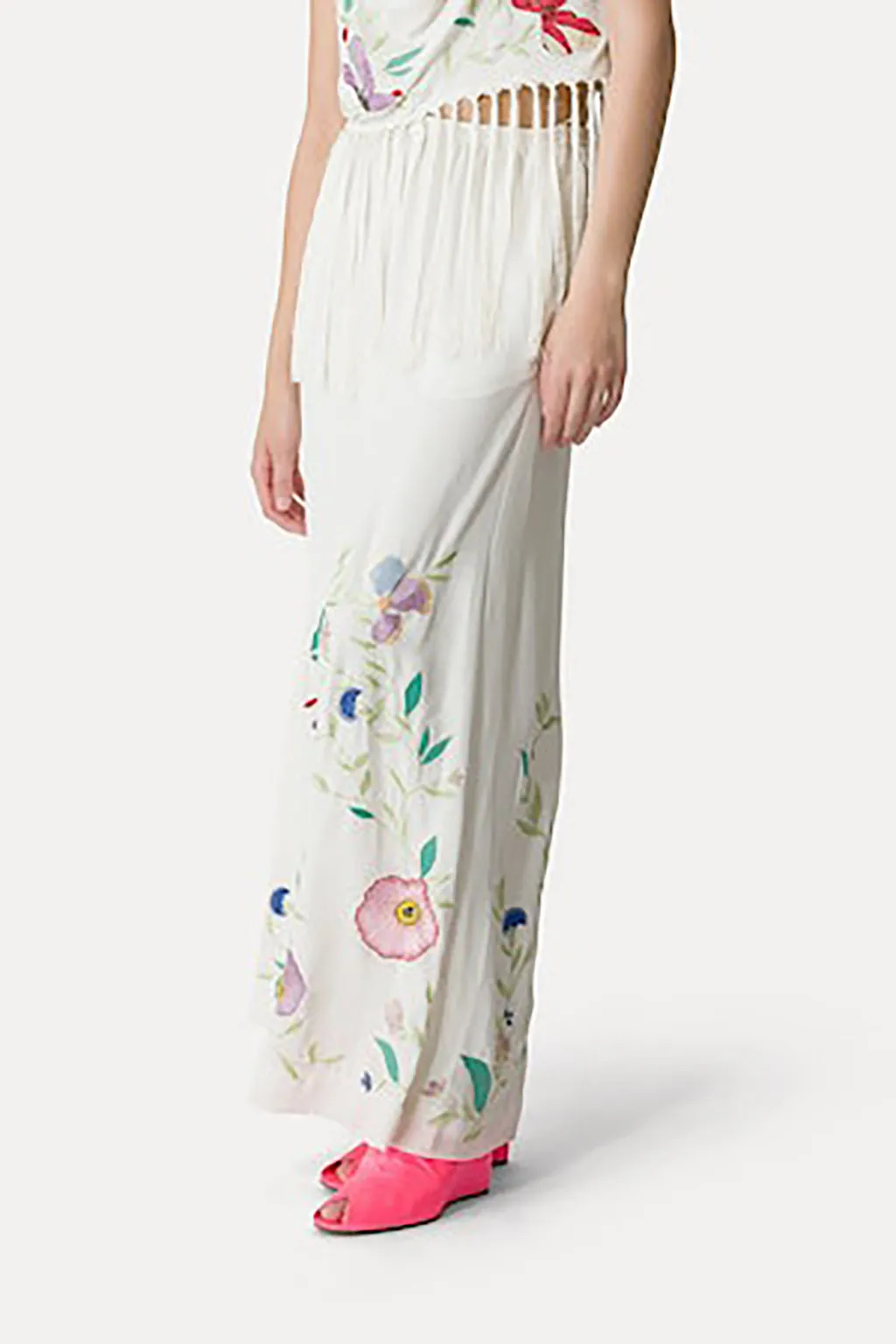 "HEAVEN" EMBROIDERED CREPE PANTS