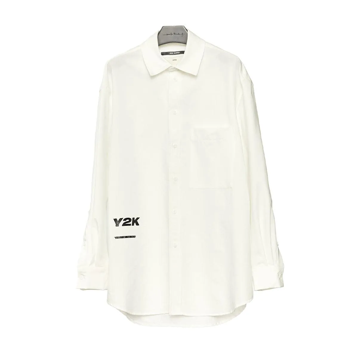 "Y2K" Pleated Box Shirt 'White'