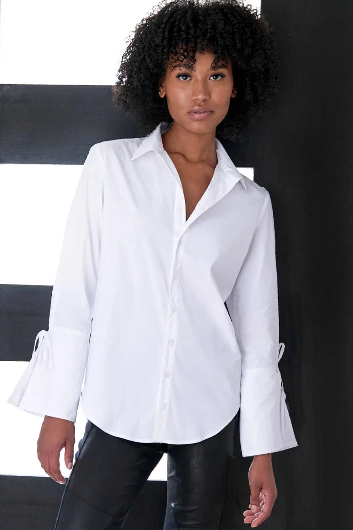 Rachel Shirt Black Silky Poplin