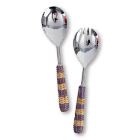 Rattan Salad Servers S/2 - Lilac