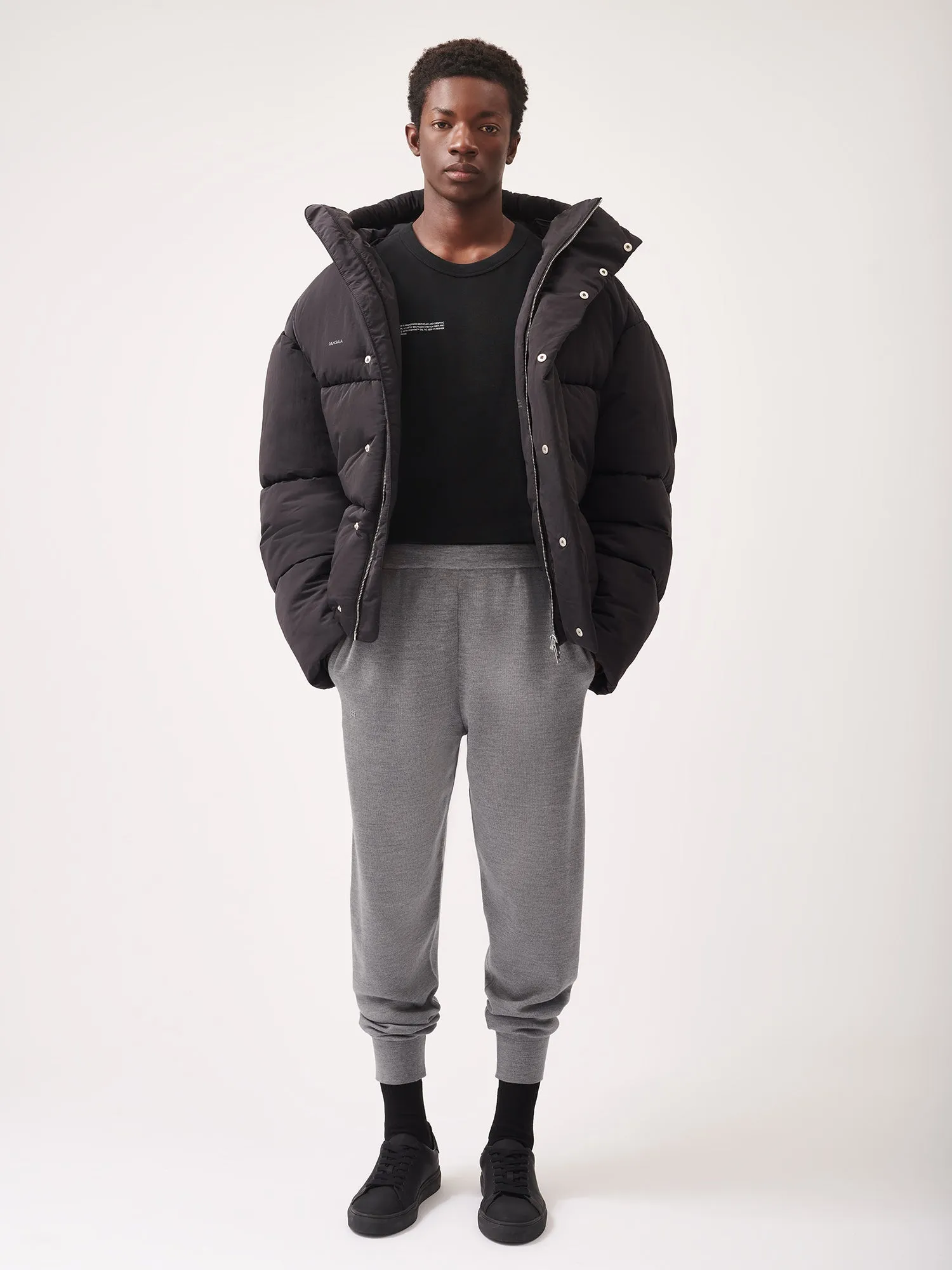 Regenerative Merino Wool Track Pants—grey marl