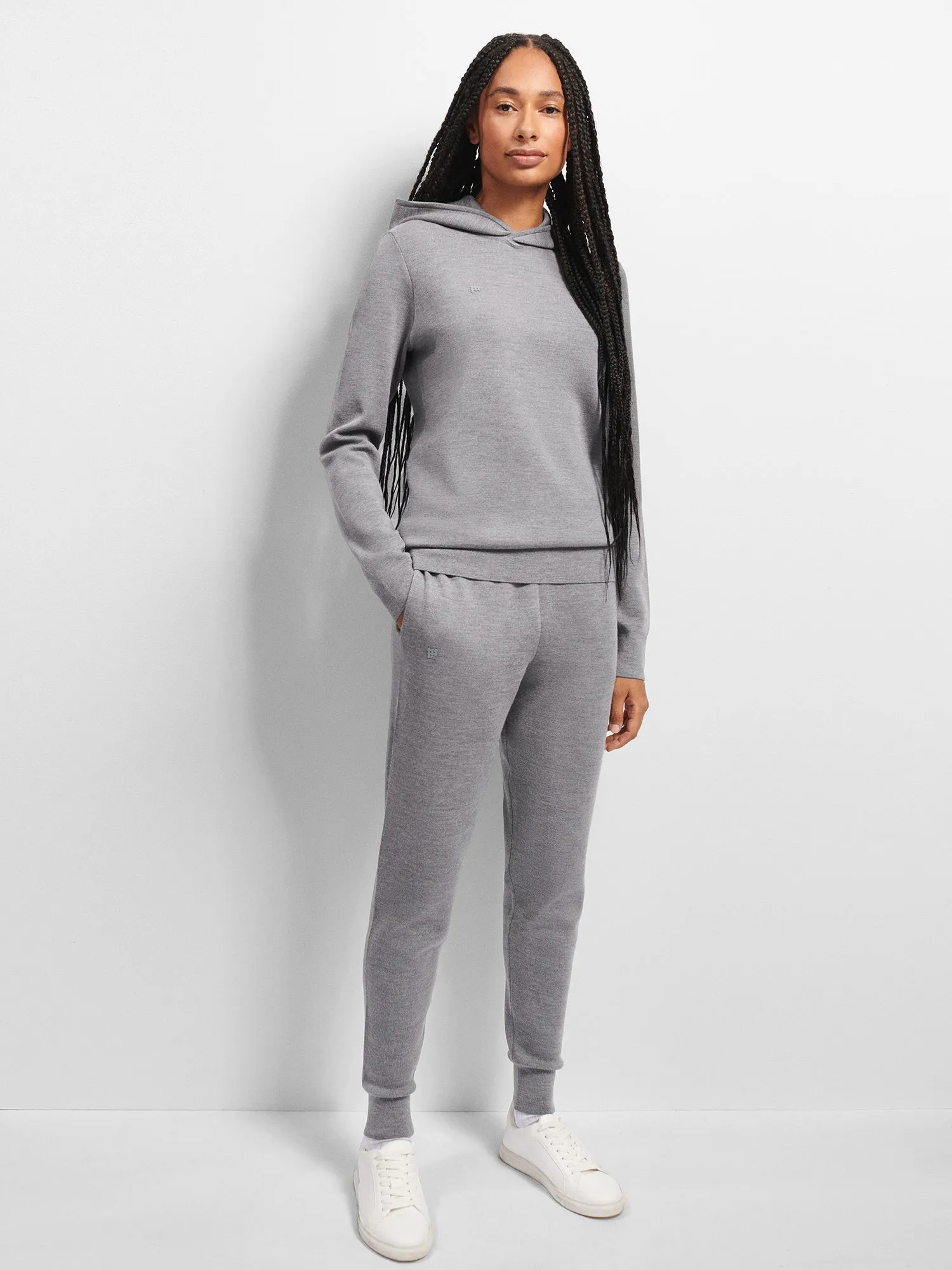 Regenerative Merino Wool Track Pants—grey marl