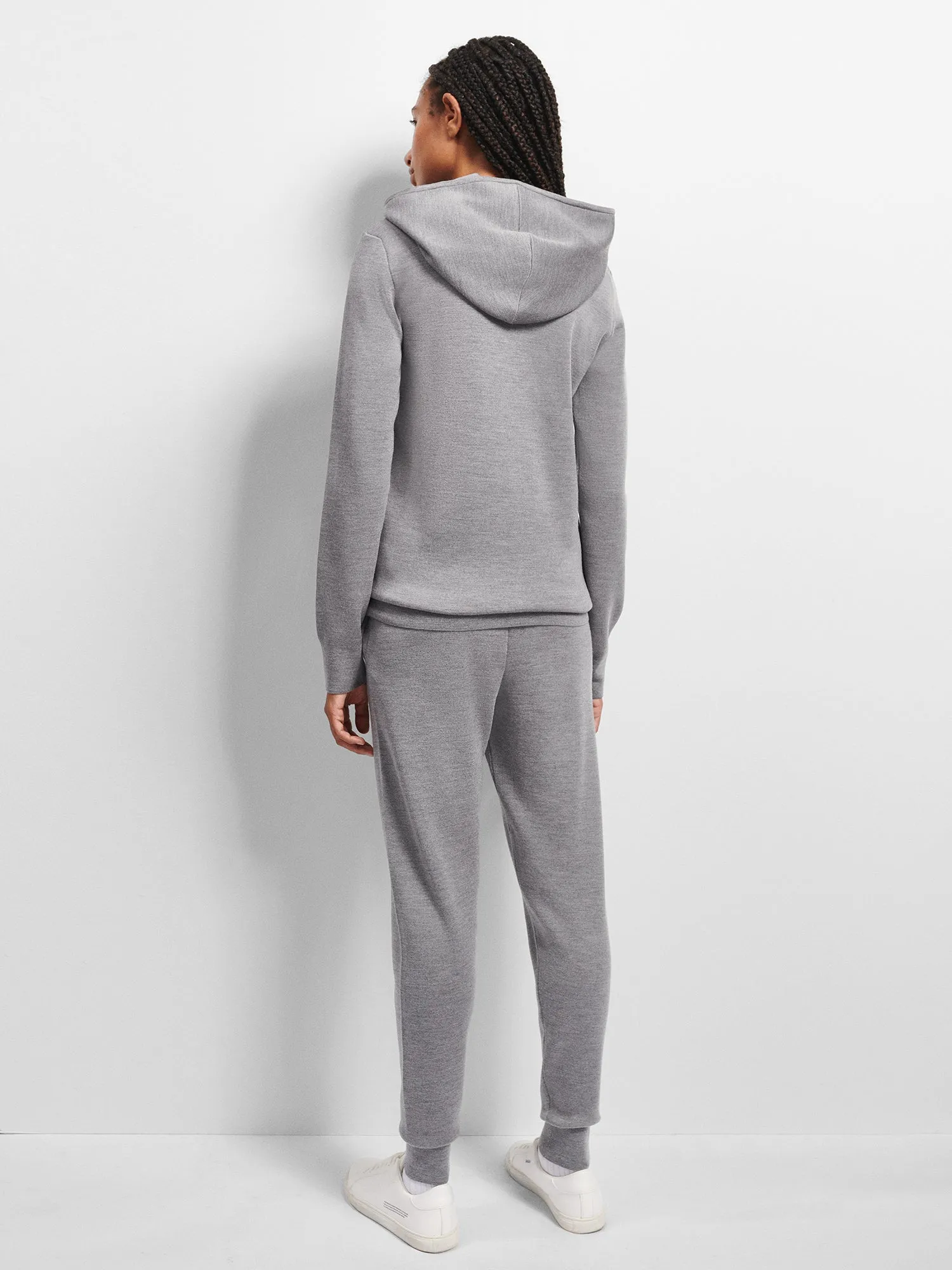 Regenerative Merino Wool Track Pants—grey marl