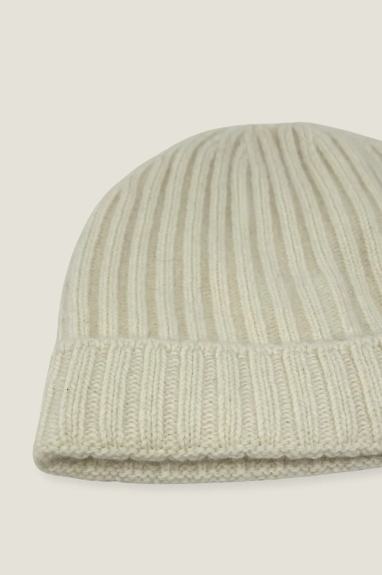 Ribbed Beanie | Cream