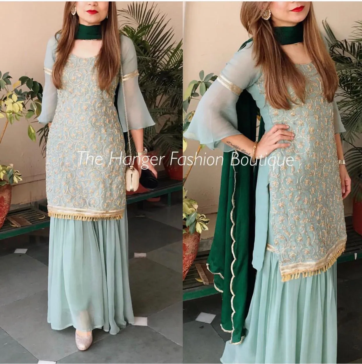 SHARARA SUIT PARTY GEROGETTE INDIAN DRESSES