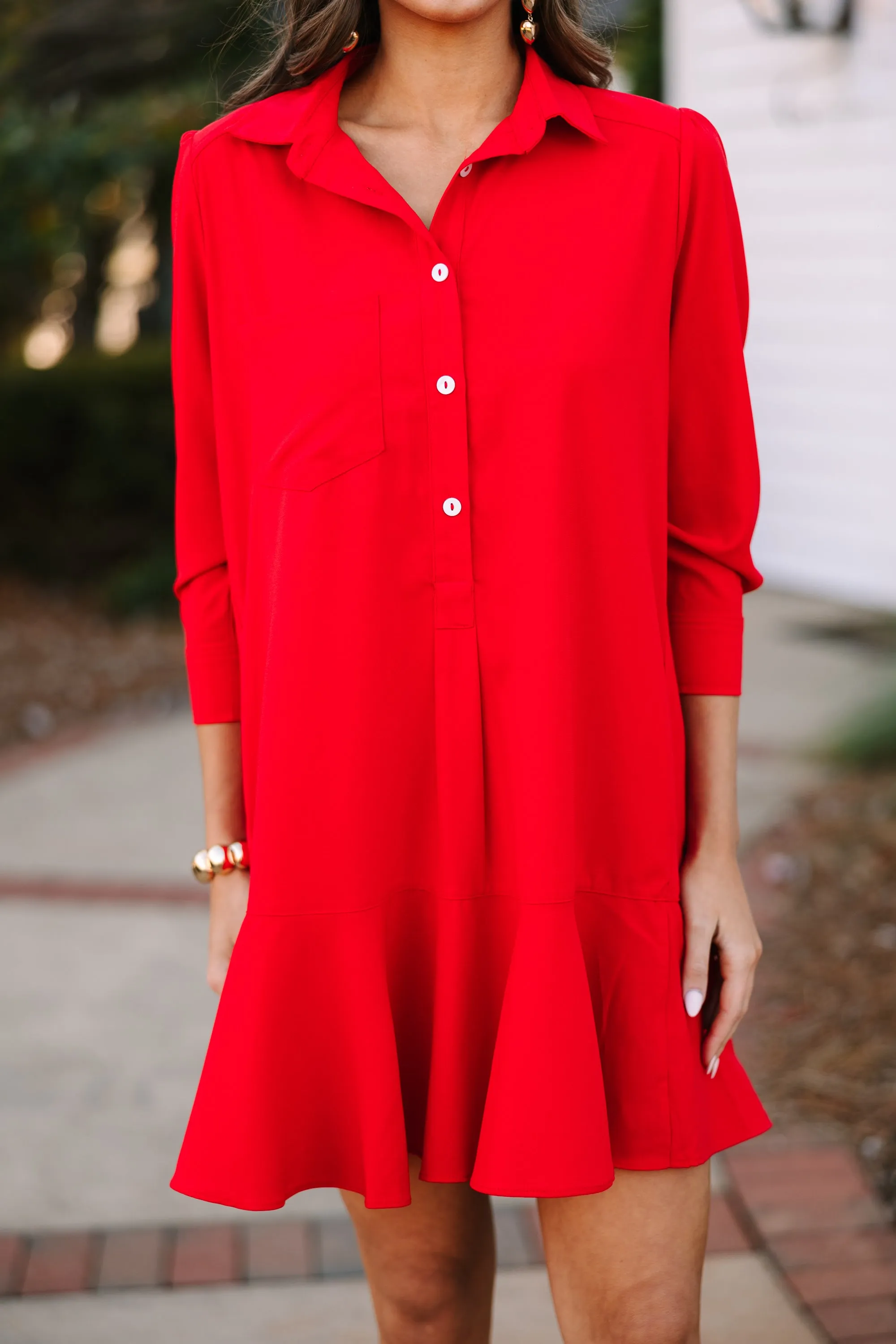 Share Your Story Red Shirt Dress