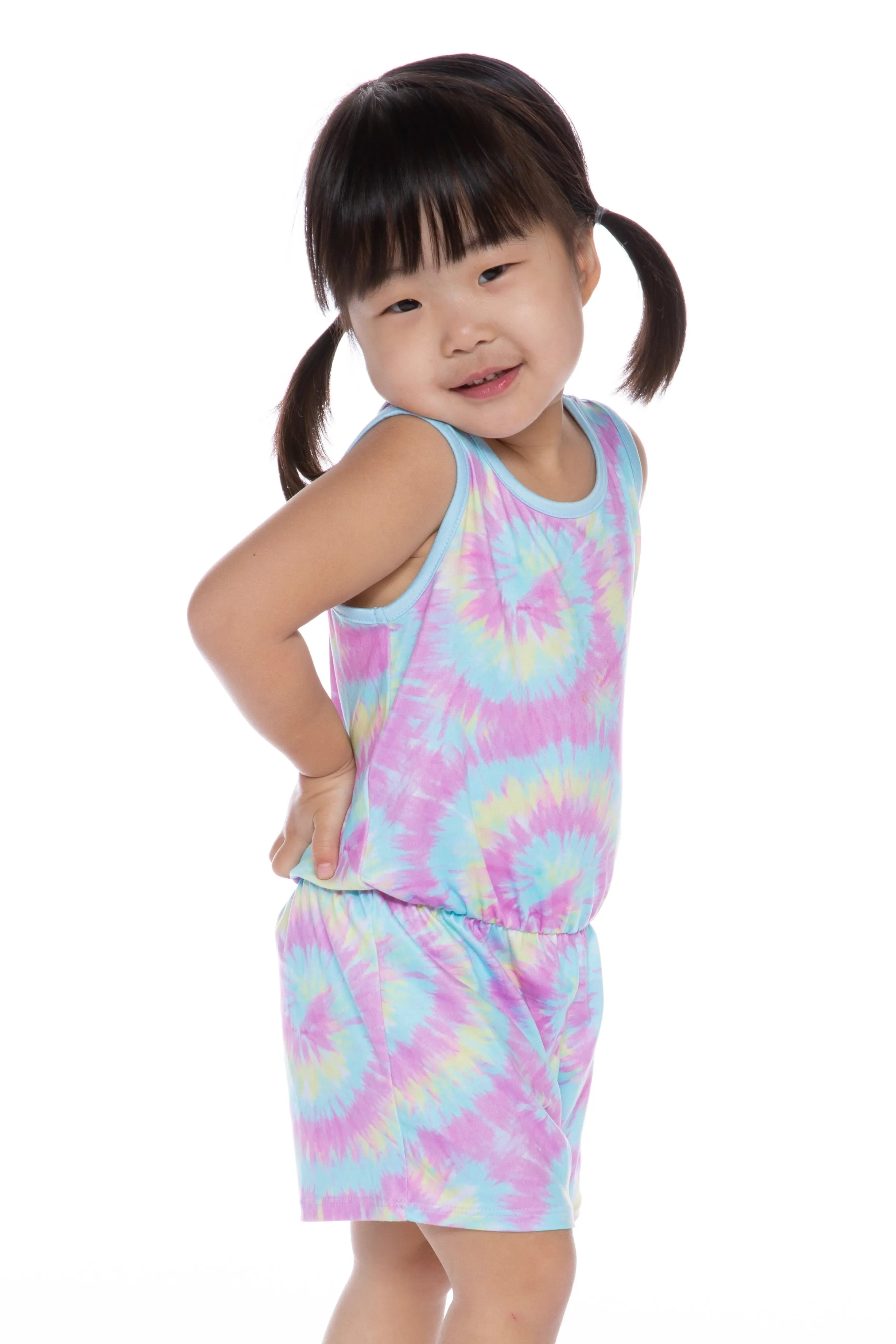 Simply Soft Baby Short Romper - Cotton Candy Tie Dye