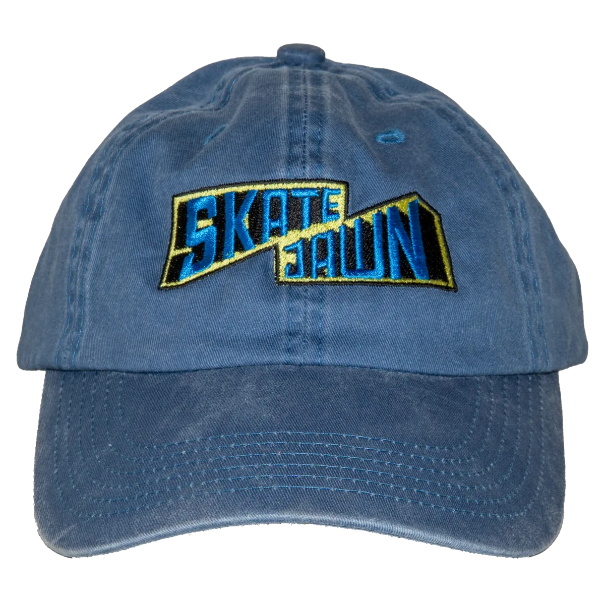 Skate Jawn Block Letter 6 Panel Hat Blue