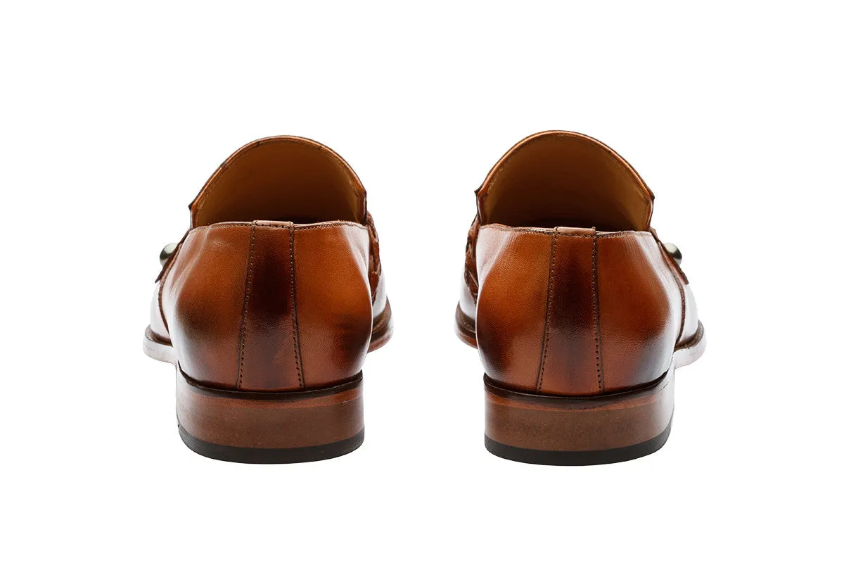 SLIP ON WITH PLEATED SADDLE - TAN