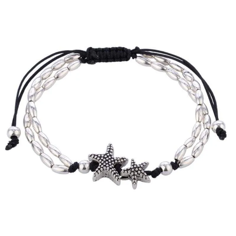 Starfish on the Coast Silver Anklet