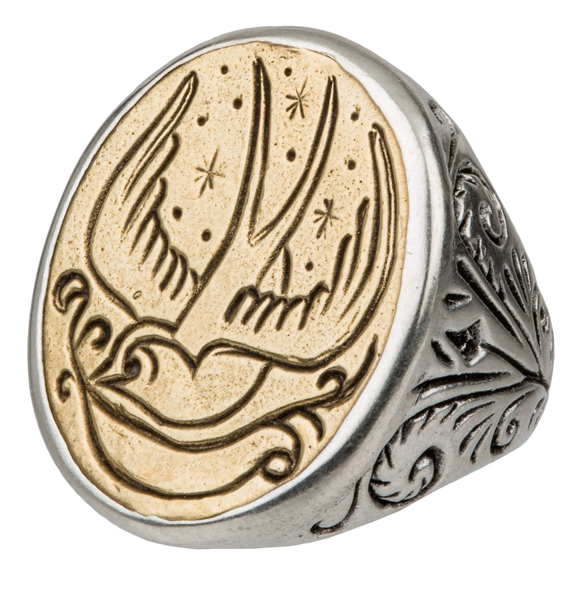 Swallow Signet Ring - Custom Stamped