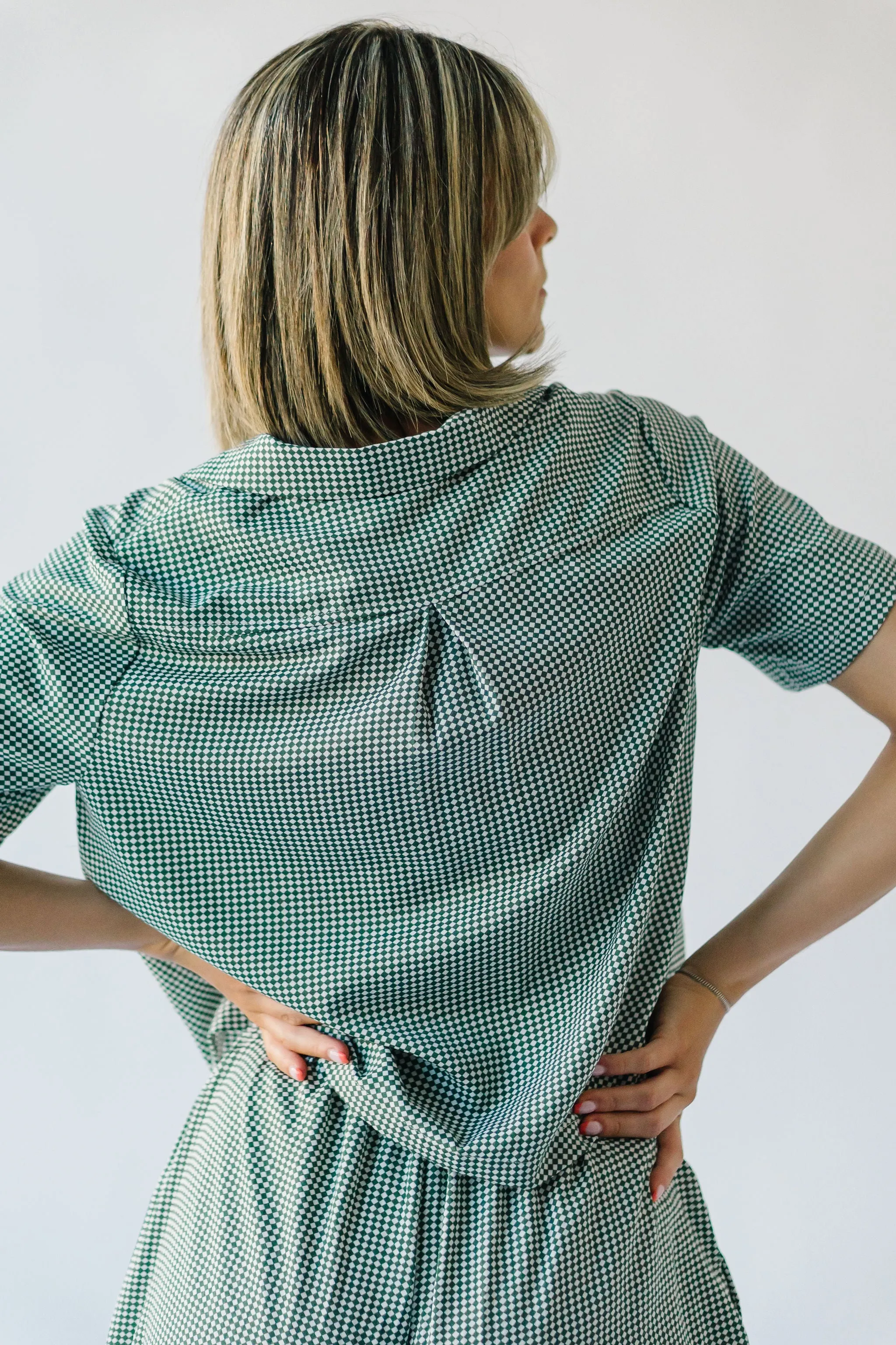 The Barstow Checkered Blouse in Green