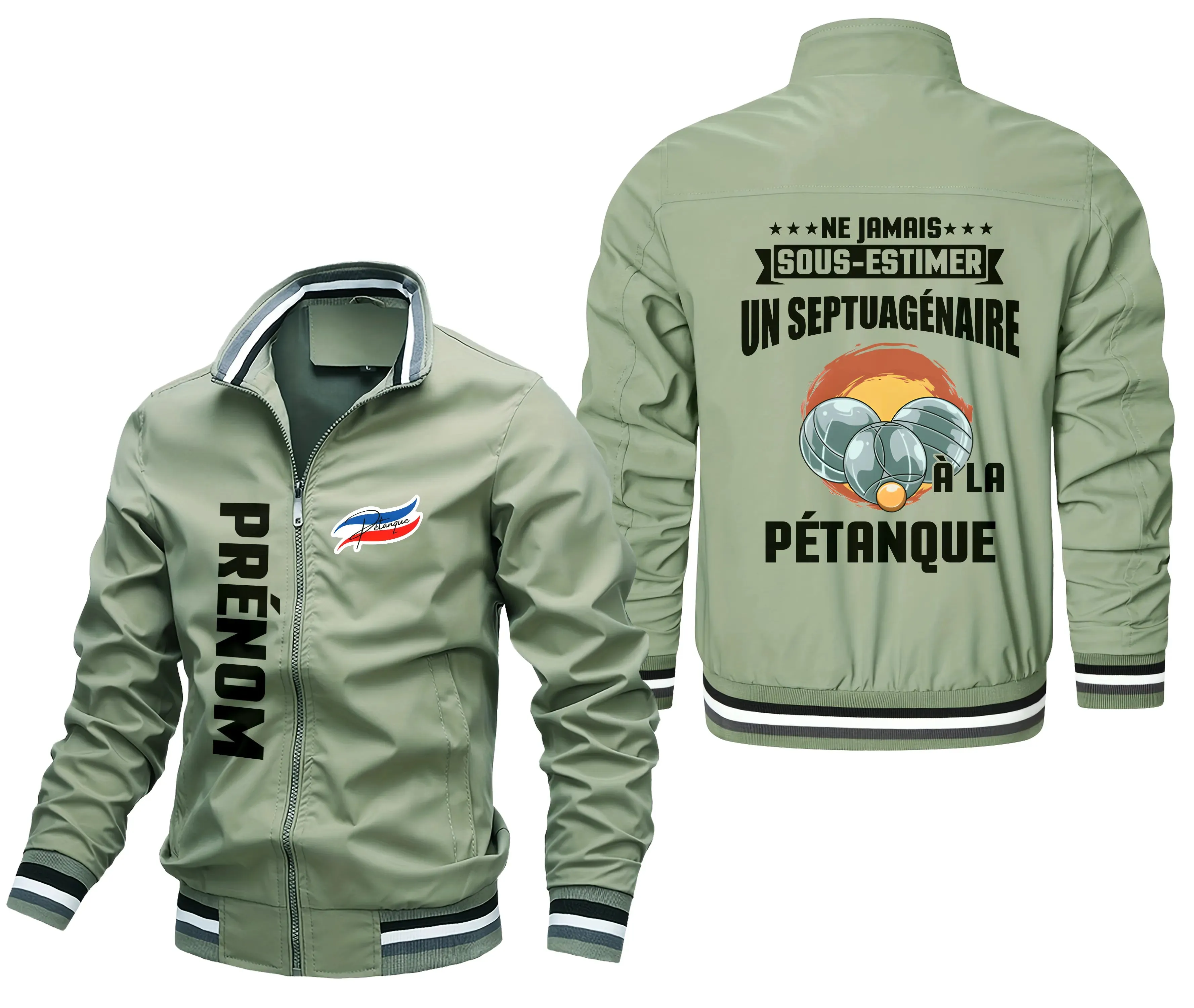 Veste De Sport Pétanque Personnalisée, Ne Jamais Sous Estimer Un Septuagénaire  La Pétanque - CT09092347