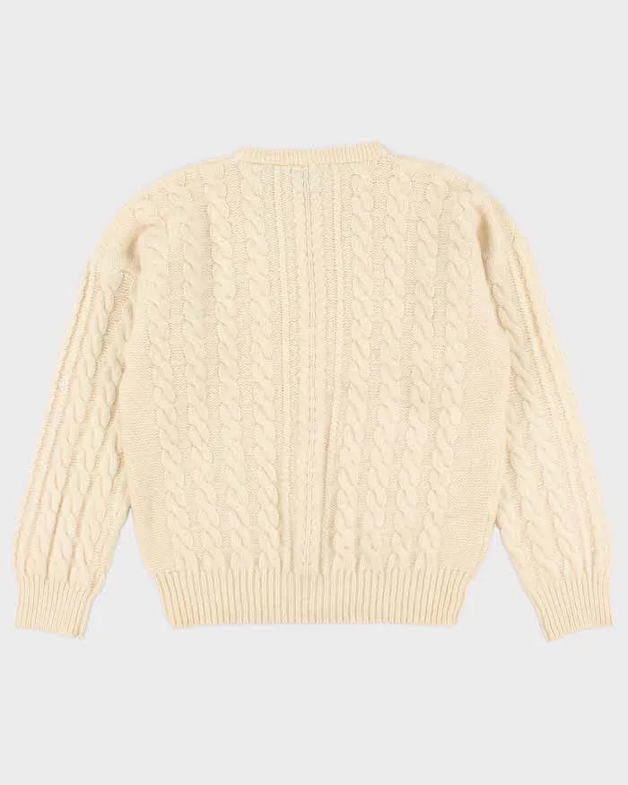 Vintage 90s TT & Co Cableknit Wool Jumper - M