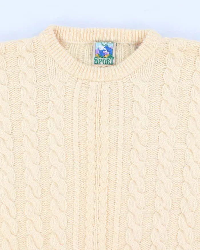 Vintage 90s TT & Co Cableknit Wool Jumper - M