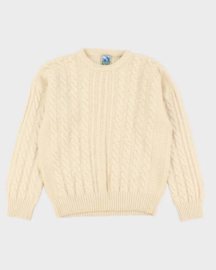 Vintage 90s TT & Co Cableknit Wool Jumper - M