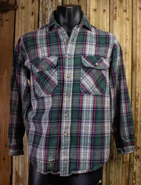 Vintage Carhartt Plaid Flannel Shirt Green/Gray/Red Medium