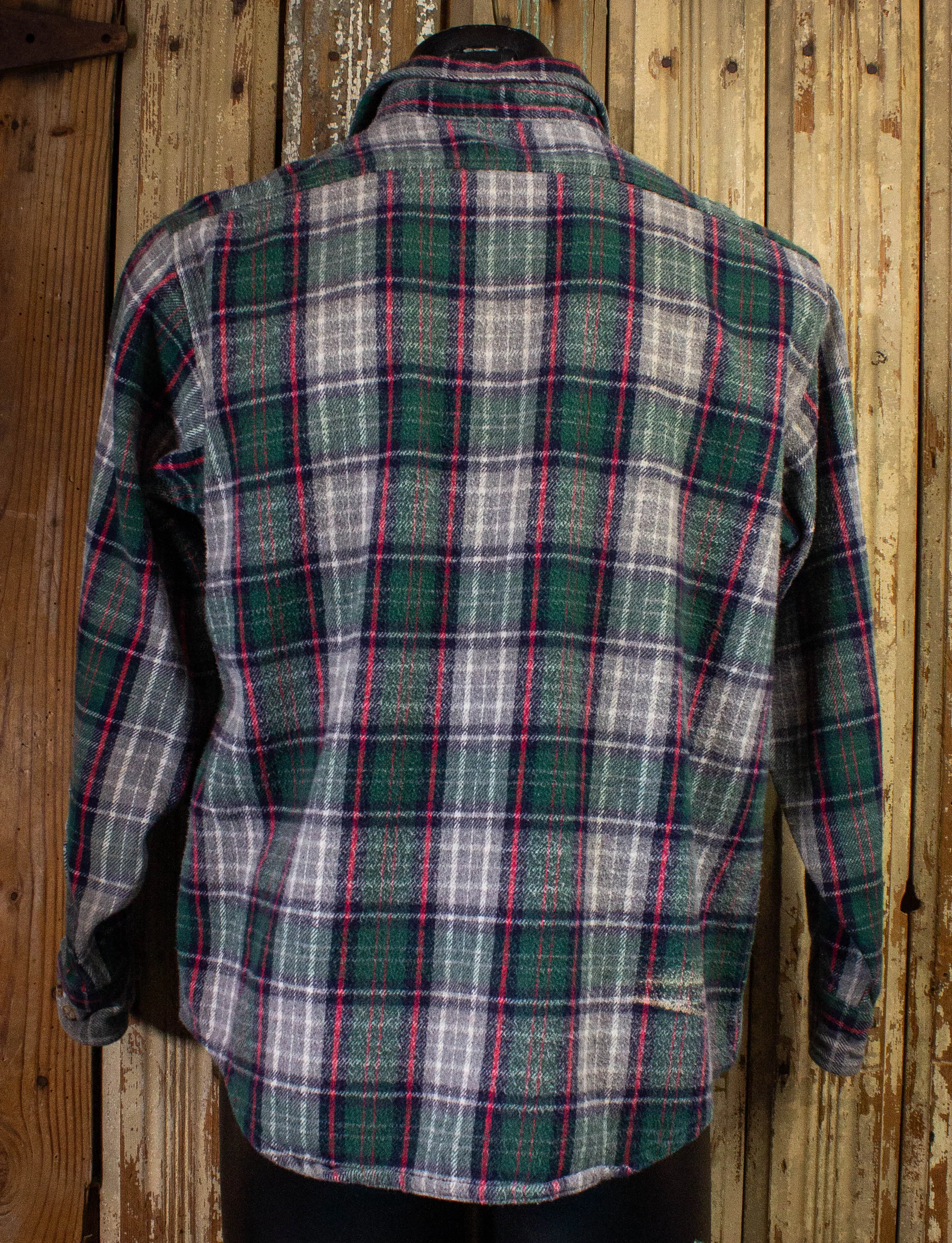 Vintage Carhartt Plaid Flannel Shirt Green/Gray/Red Medium