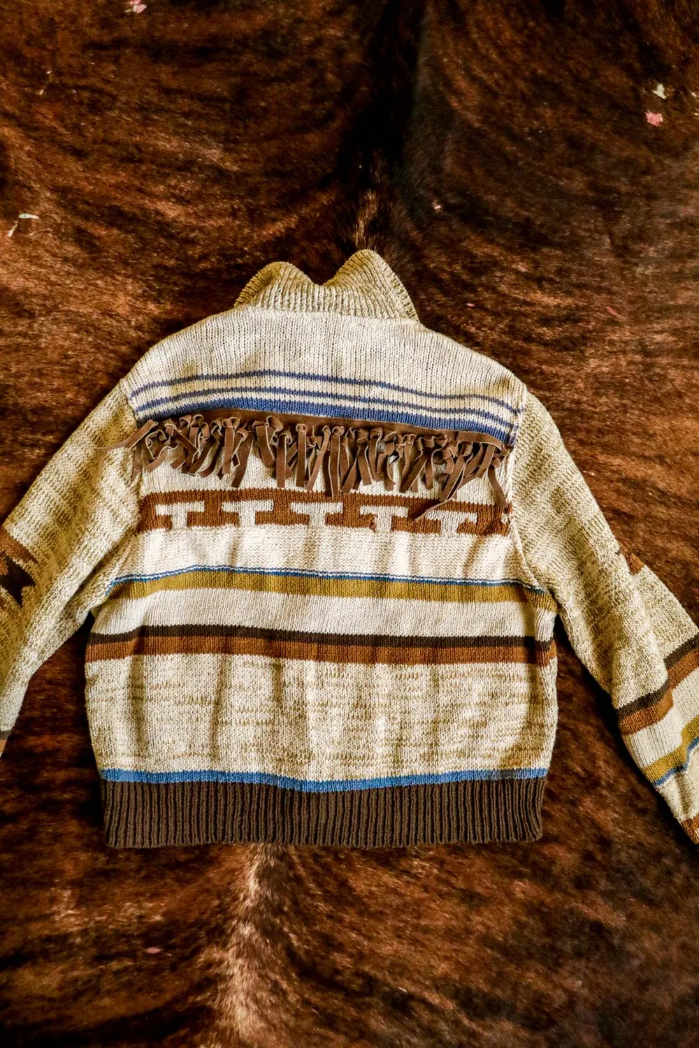 Vintage Southwest Cropped Fringe Sweater