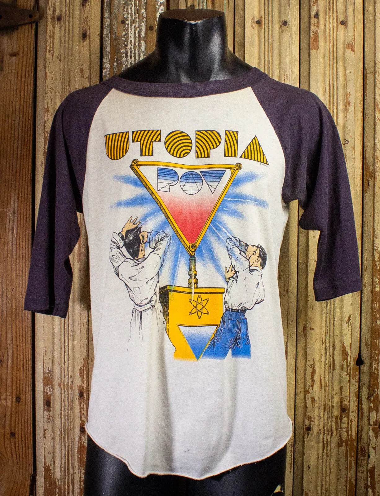 Vintage Utopia POV Raglan Concert T Shirt 1985 Medium