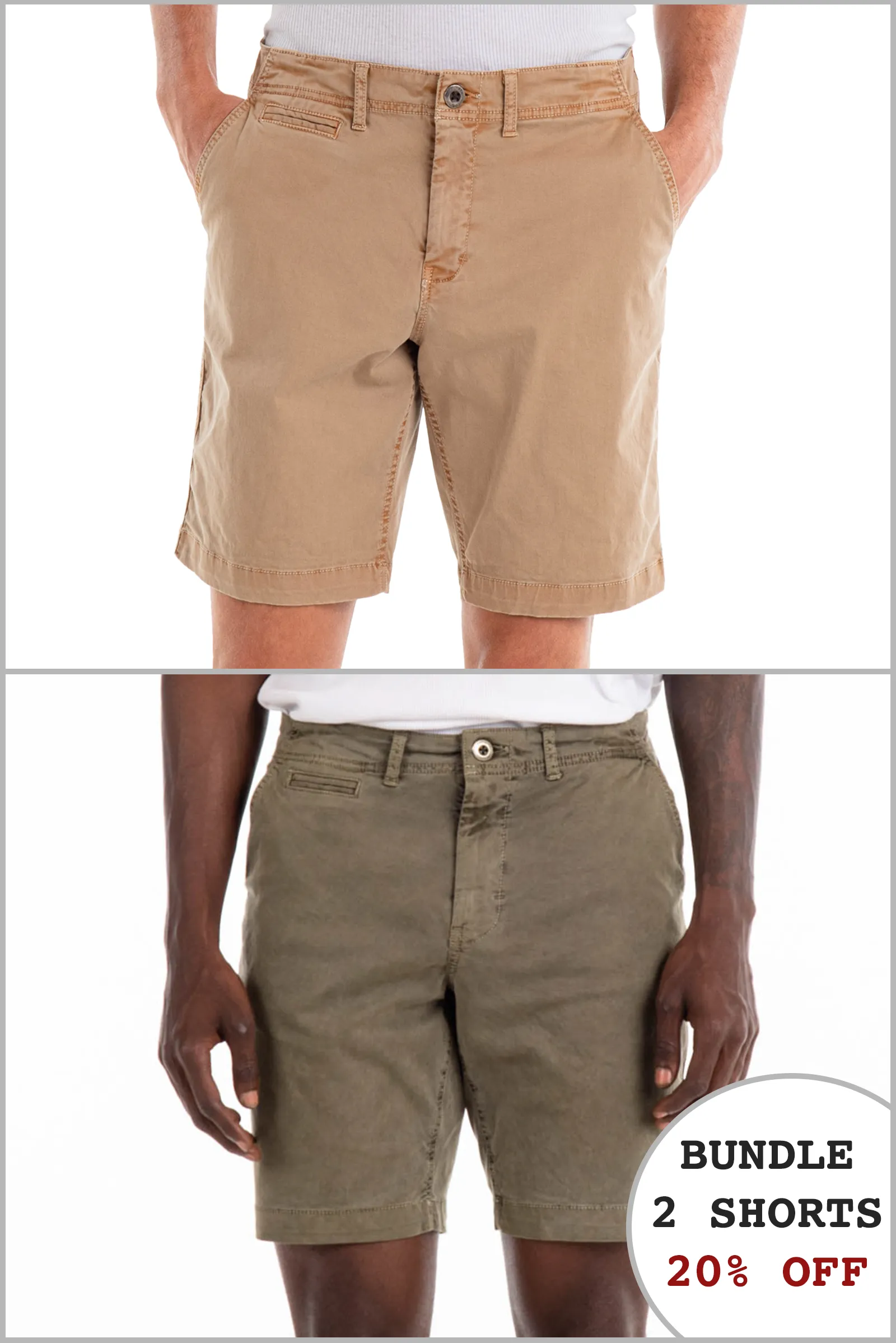 Walden 9" Chino Short 20% Off Bundle - Khaki and Olive