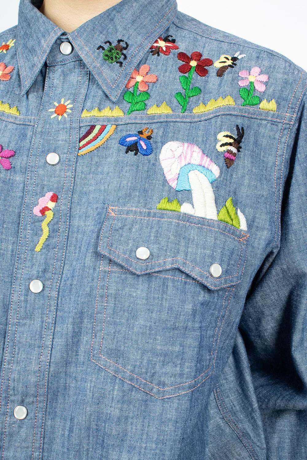 Western Shirt Chambray Embroidery