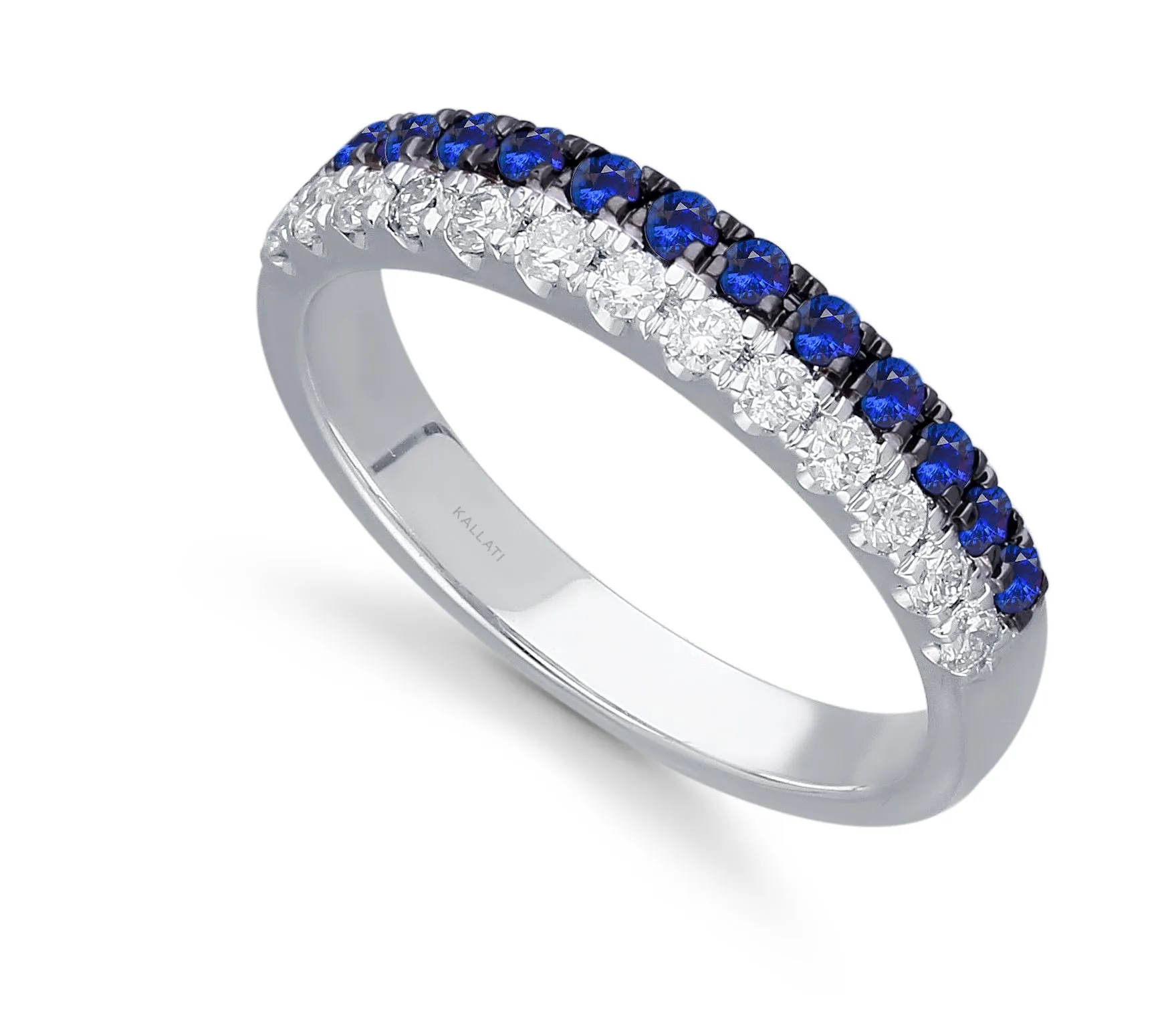 White Gold Sapphire & Diamond Infinite Ring