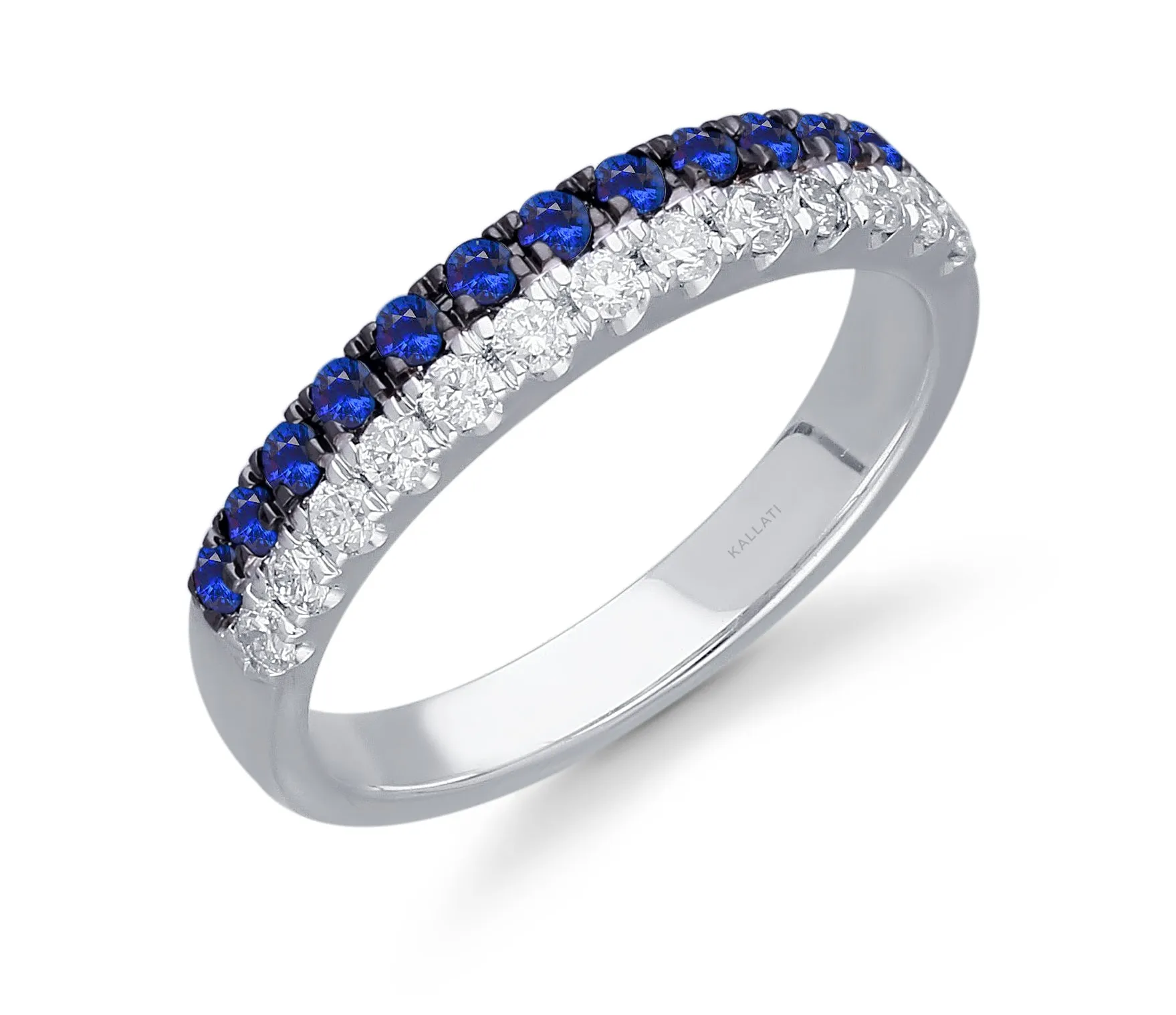 White Gold Sapphire & Diamond Infinite Ring