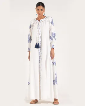 Zaya Linen Embroidered Dress